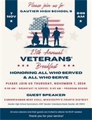 25th Annual Veterans' Breakfast at Gautier High School